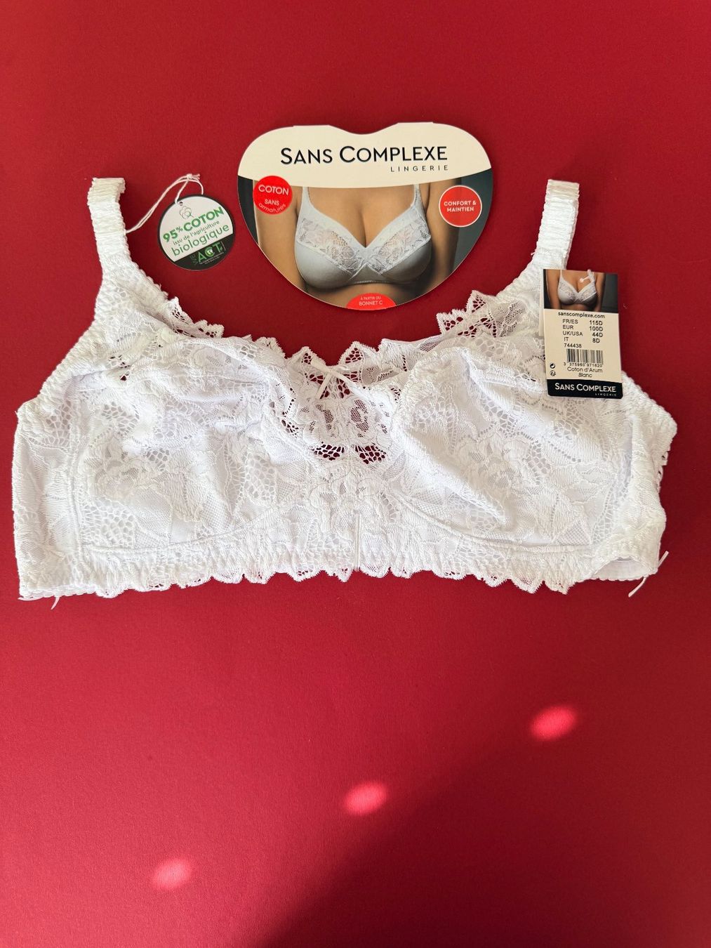 Altra biancheria intima: SANS COMPLEXE, bügelloser BH, Grösse 100D, Farbe Weiss – Nuovo e nell'imballaggio originale da Rudolfstetten venduto da gst_g7xl