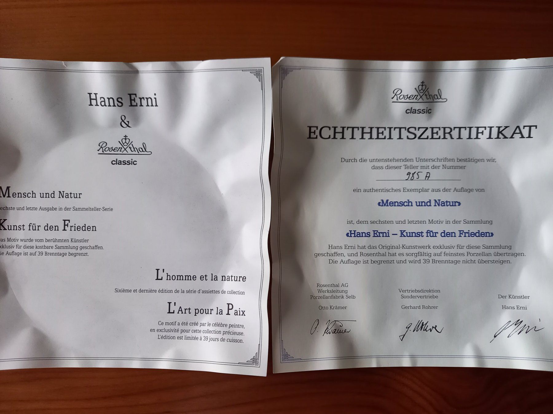 Rosenthal Piatti: Kunstteller Hans Erni – Nuovo (secondo la descrizione) da Bern venduto da Cauge 2