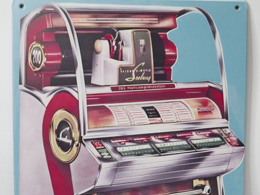 Jukebox: Blechschild Jukebox Seeburg V200 1955 Musikbox – Neuf (Voir description) à Eschenbach SG par Astalavista 1