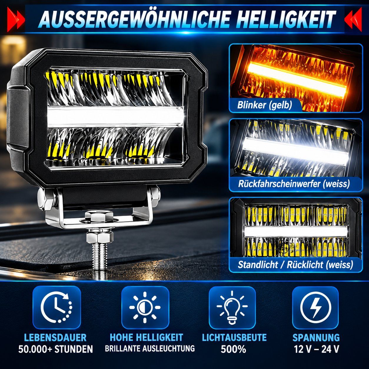 Phares: 2x LED Zusatzscheinwerfer 46W E-geprüft ECE NEU!!! – Neuf avec emballage d'origine à Untersiggenthal par customs 3