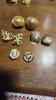 4 Paar Vintage Ohrclips goldfarben diverse Designs 70er