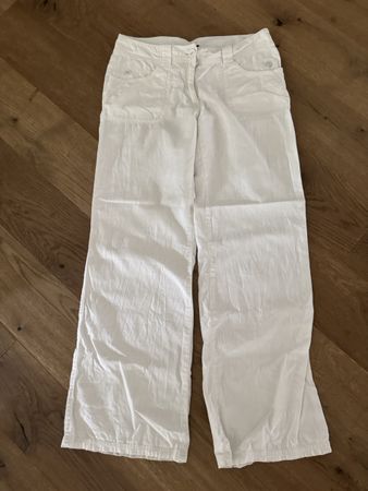 Schicke weisse Leinenhose, Grösse 38, perfekt für den Sommer