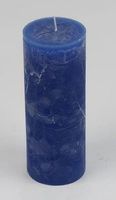 Kerze 6.8×18 cm Raureif Dunkelblau
