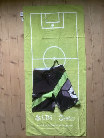 Fussball Fan Paket: Badeshorts, Tuch, Sack - Gr. 158/164