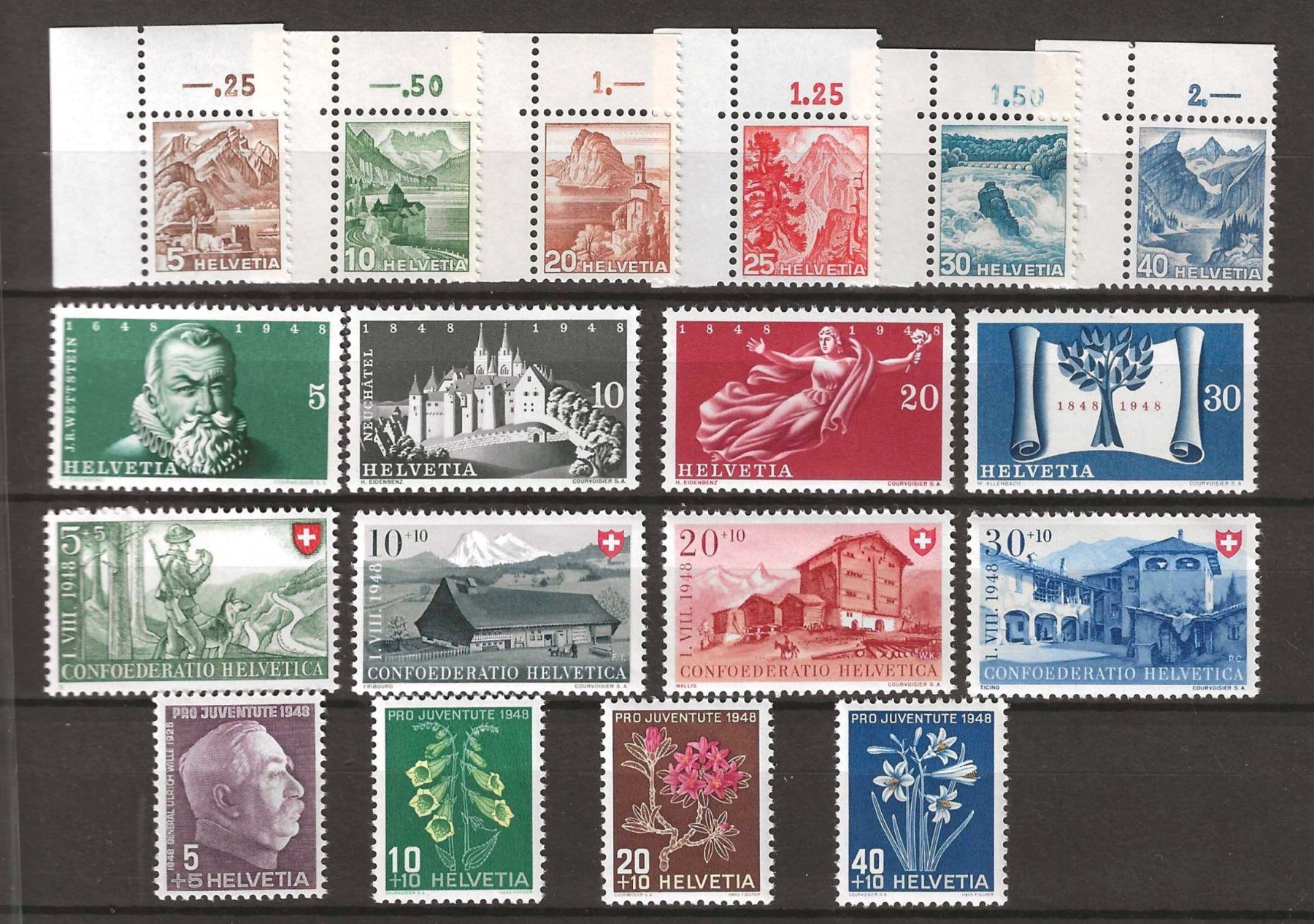 Tutti i francobolli: 1948 : 4 postfrische Serien ** – Nuovo (secondo la descrizione) da Gümligen venduto da Geniusbuy