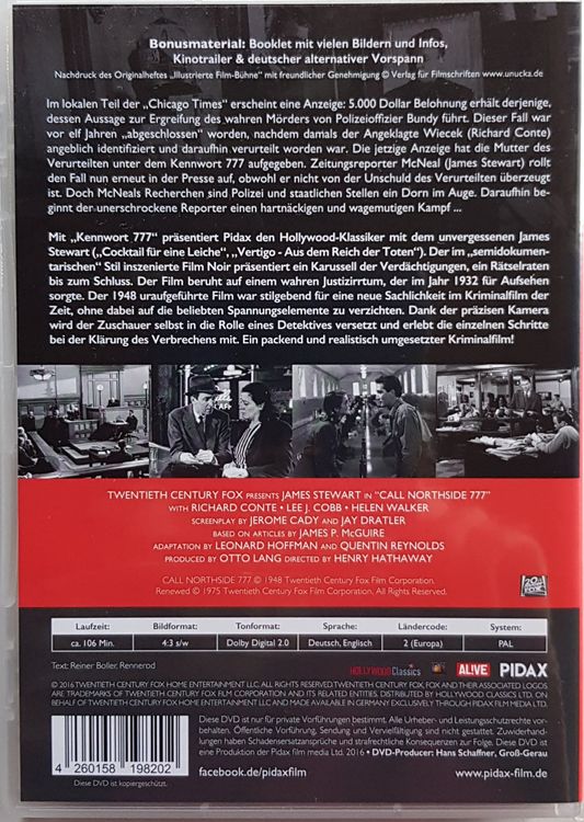 Kennwort 777. James Stewart, Richard Conte (DVD) 1948 Kaufen auf Ricardo