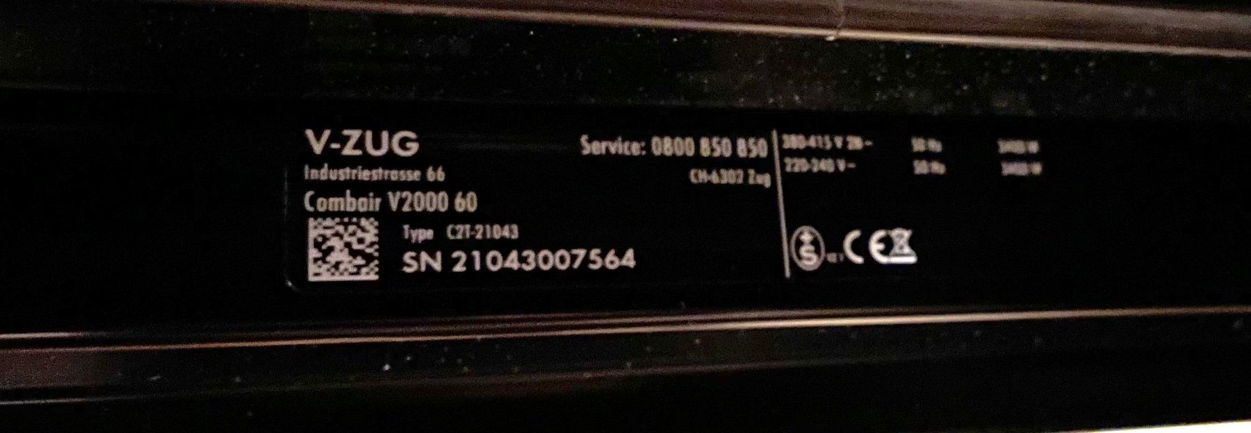 V-Zug Backöfen: V-ZUG Combair V2000 60 Backofen – Gebraucht aus Uerikon von se__77gt 3
