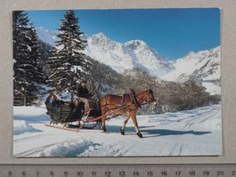 Engelberg, 1989, Schlitten, Pferd, Schlittenfahrt