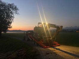 Tandem plattform kippanhänger bagger anhänger