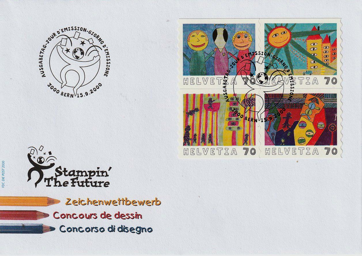 Tutti i francobolli: 2000 Serie  Kinderzeichnungen FDC – Usato da Arlesheim venduto da gaugi43