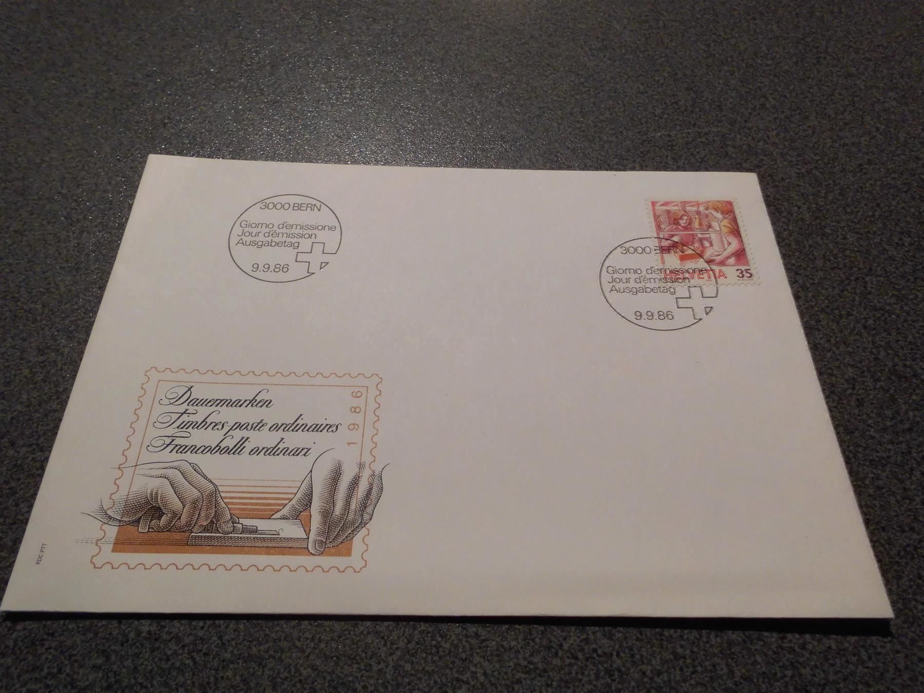 Alle Briefmarken: Dauermarken 09.09.86, Fr. 0.35 – Gebraucht aus Zürich von abraxas1291