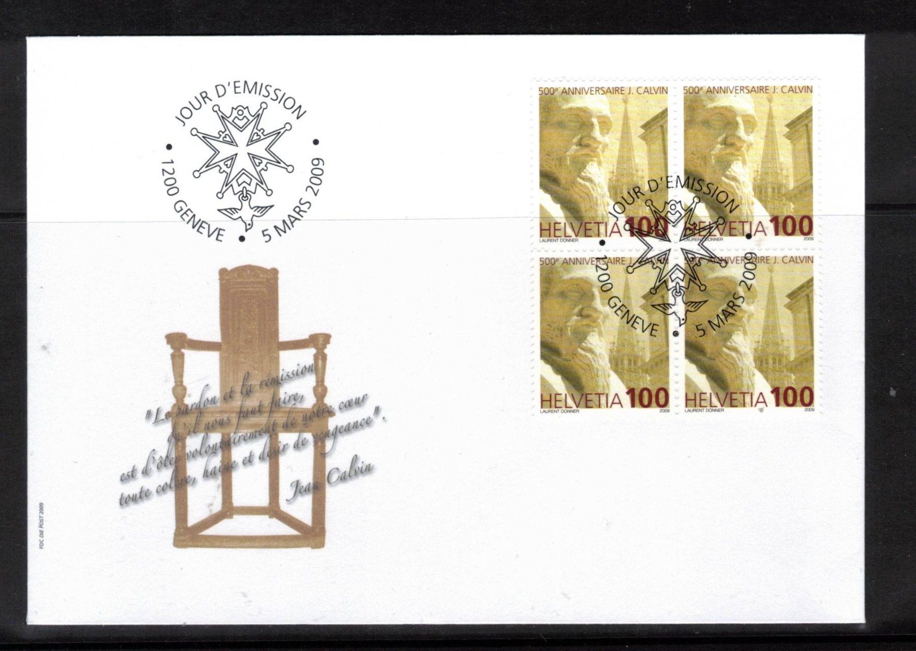 Tutti i francobolli: 2009  FDC  4er J. Calvin aus ABO – Nuovo (secondo la descrizione) da Rheinau venduto da loxis
