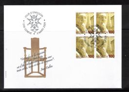 2009  FDC  4er J. Calvin aus ABO