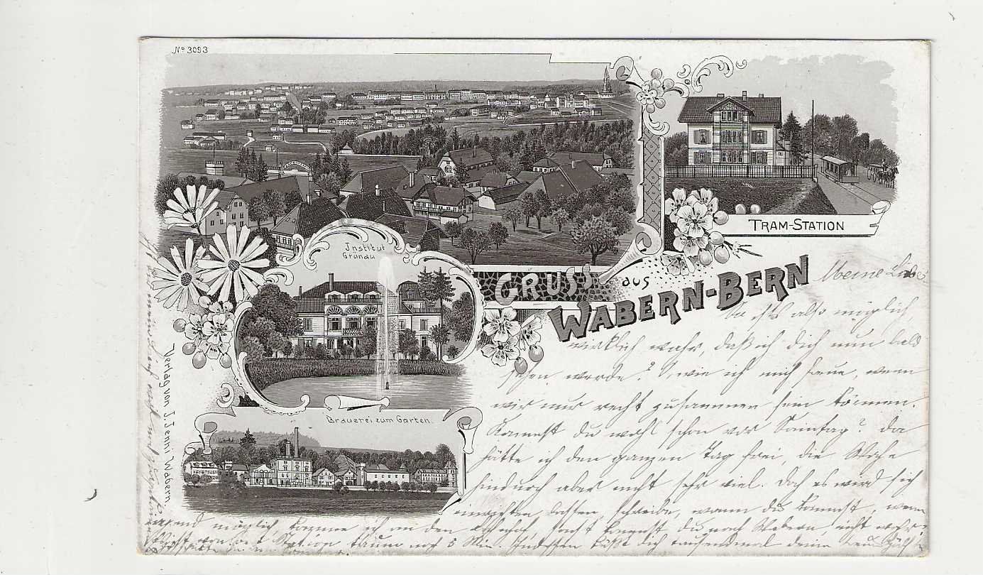 Cartoline postali: Wabern,  Litho, 1900, – Usato da Spiez venduto da Niesen20