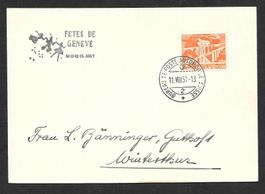 Sonderkarte S. 553 Fêtes de Genève 10.-13.8.1951