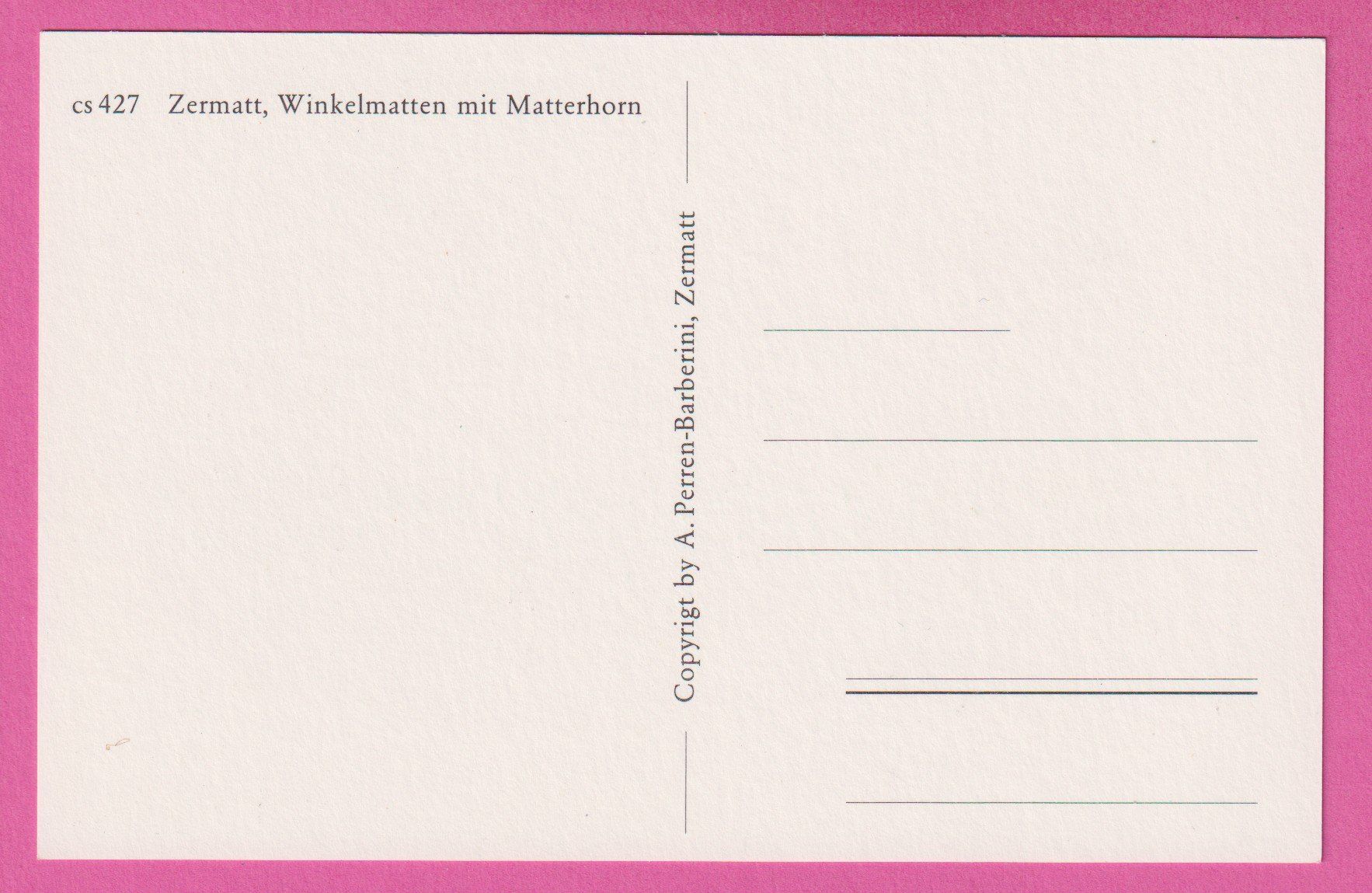 Cartoline postali: Zermatt Winkelmatten mit Matterhorn – Usato da Einsiedeln venduto da dillie 1