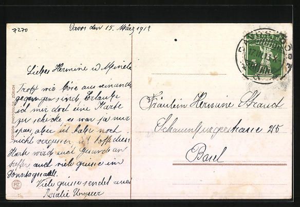 Cartoline postali: Sertig-Dörfli, Schneebedeckte Kirche mi – Usato da Berlin venduto da bartko-reher 1