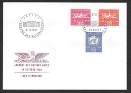 FDC Serie 28 - 30 ONU (D VII) ET Genève 24.10.1959