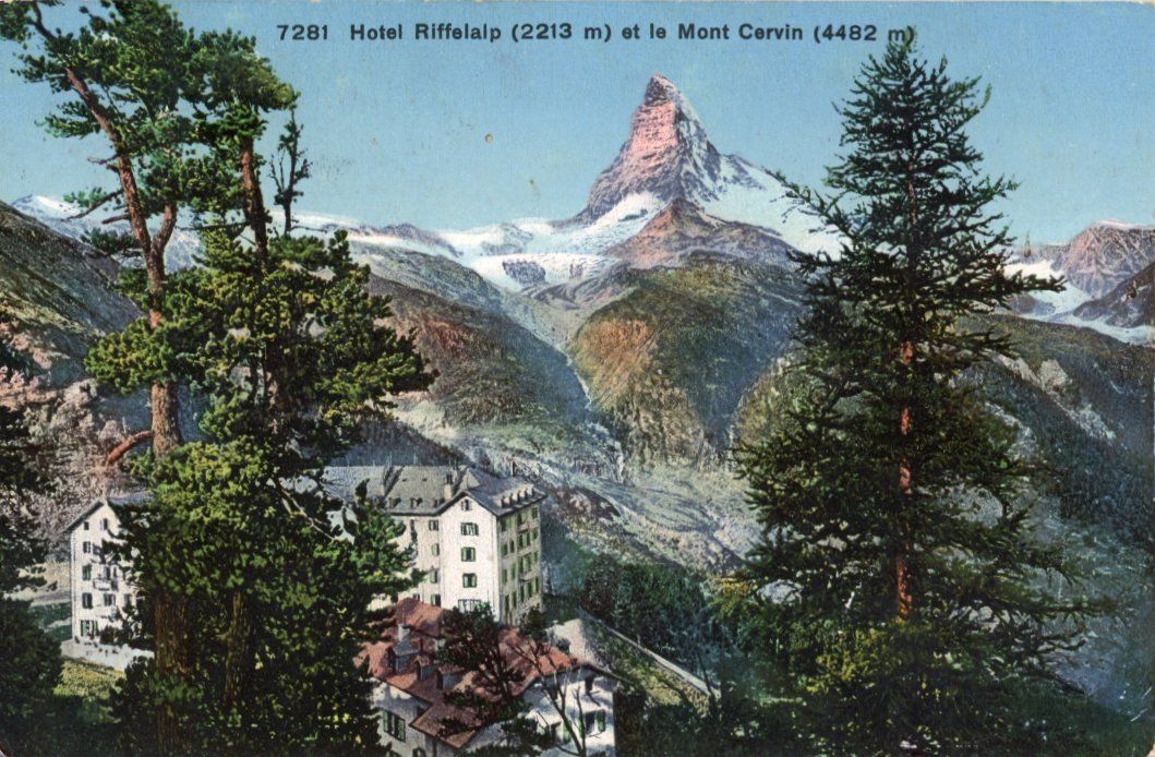 Ansichtskarten: Zermatt  VS  -   RIFFELALP mit Matterhorn – Gebraucht aus Brig von Valcards54