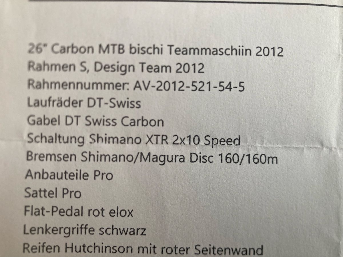 Velos: Carbon MTB der Marke Bischi Rahmen S – Gebraucht aus egnach von Opuravida 5