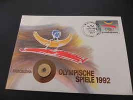 Münzbrief Spanien 25 Pesetas - Olympia Barcelona 1992