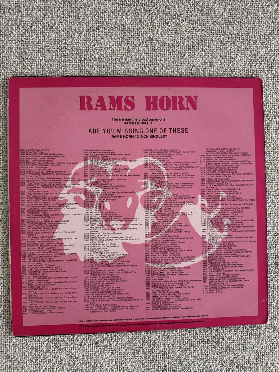 Dischi in vinile: Rams Horn - The 88 Multi Mega-Mix  Vol. 1 - 12" Maxi – Usato da Rorbas venduto da BlackstarRecords 1
