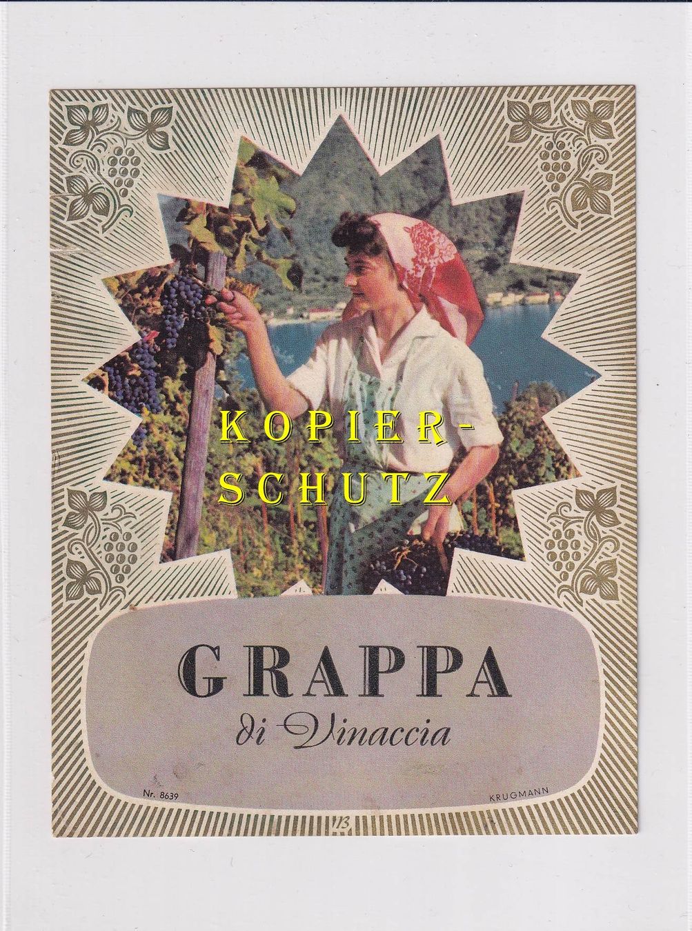 Papiere: Etikette - Grappa di Vinaccia /bd – Gebraucht aus Hombrechtikon von Rudolf07