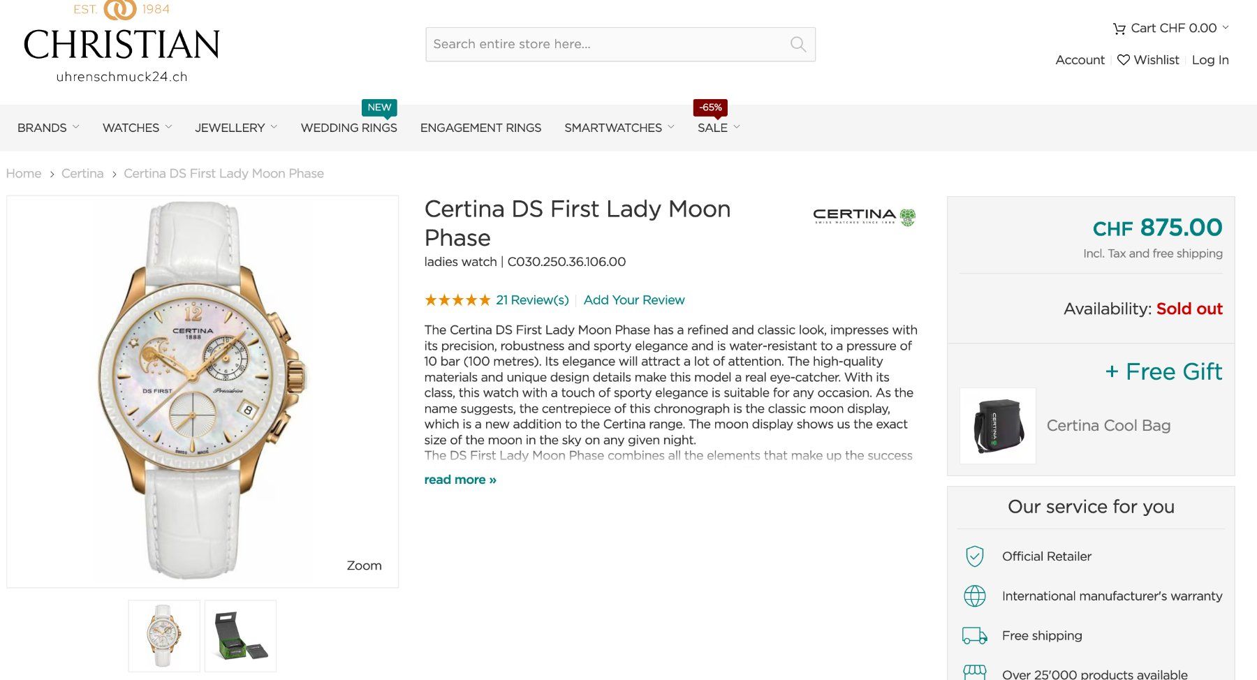 Certina Orologi: Certina DS First Lady Moonphase Chronograph – Nuovo e nell'imballaggio originale da Lausanne venduto da lei_7czh 9