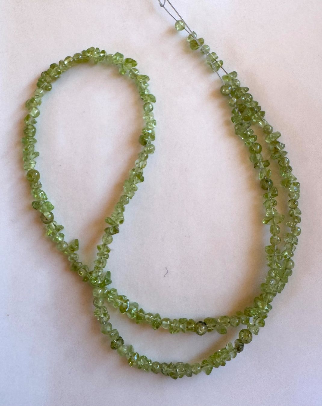 Catenine: Peridot. Olivin   extra  wilde Nugget/Splitter Form     46cm – Nuovo e nell'imballaggio originale da Leuggern venduto da gemshow 3