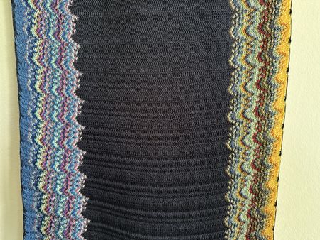 Missoni Scarf Navy Blue Zigzag Pattern Cotton Made in Italy