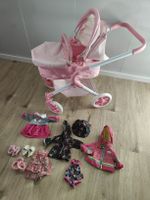 Puppen Kinderwagen (grosse Räder) mit Puppenkleider