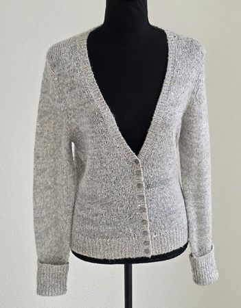 Strickjacke  grau Pailletten Grösse M 