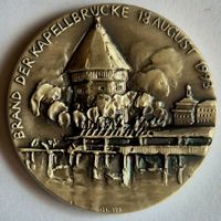 Luzern Brand der Kapellbrücke  Silbermedaille ab 1 Fr. !!