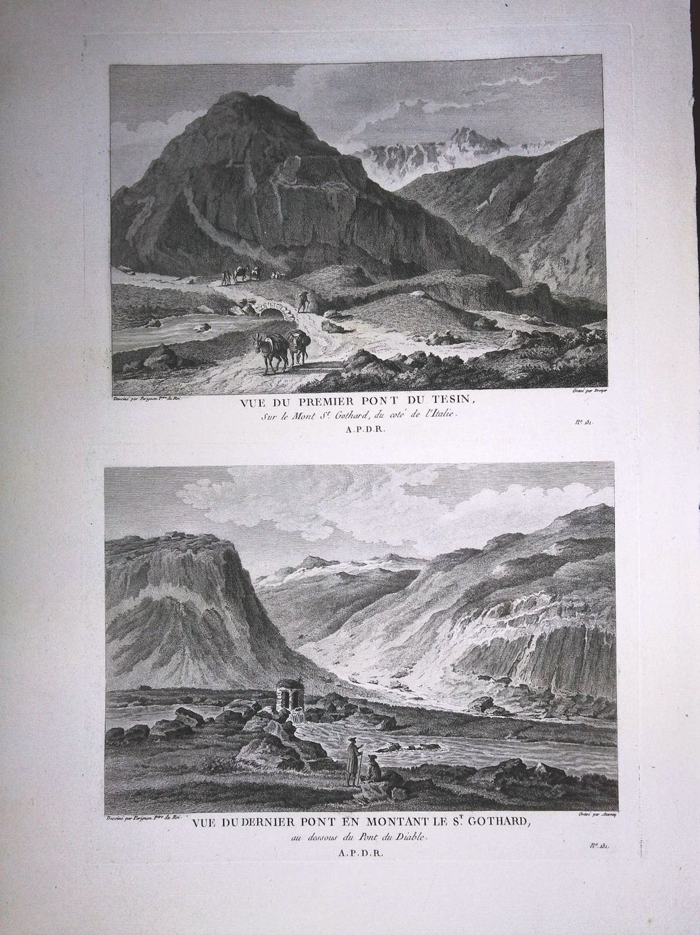 Incisioni: Leventina 2 Originalkupferstiche 1780 – Usato da Rafz venduto da Helvet32