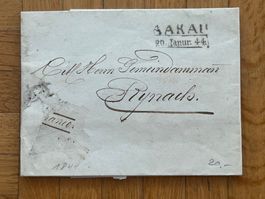 Vorphila Aarau 1844, super Stempel, nach Rynach