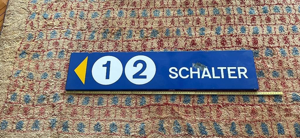 Insegne: Altes Eisenbahn SBB Email Hinweisschild – Usato da Bütschwil venduto da Biberli59