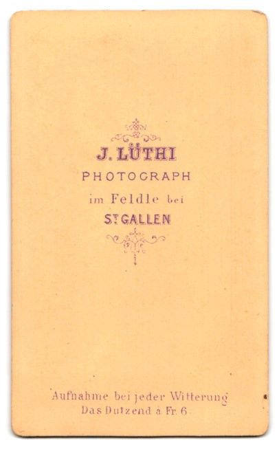 Fotografie & Manifesti: Fotografie J. Lüthi, St. Gallen, Feldle – Usato da Berlin venduto da bartko-reher 1