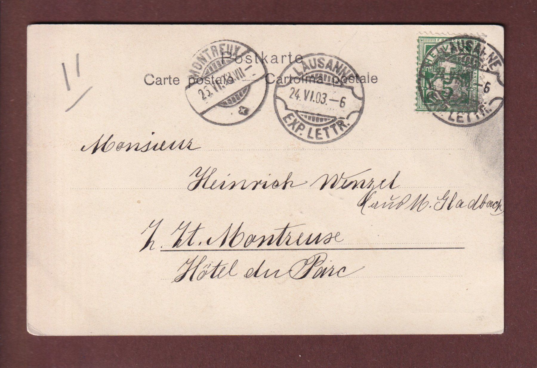 Cartes postales: LAUSANNE - Ouchy - 1903 – D'occasion à Pully par nicecards 1