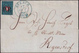 BÜLACH 1850 nach Regensdorf, Luxus-Brief mit 15II.1.03, LP!