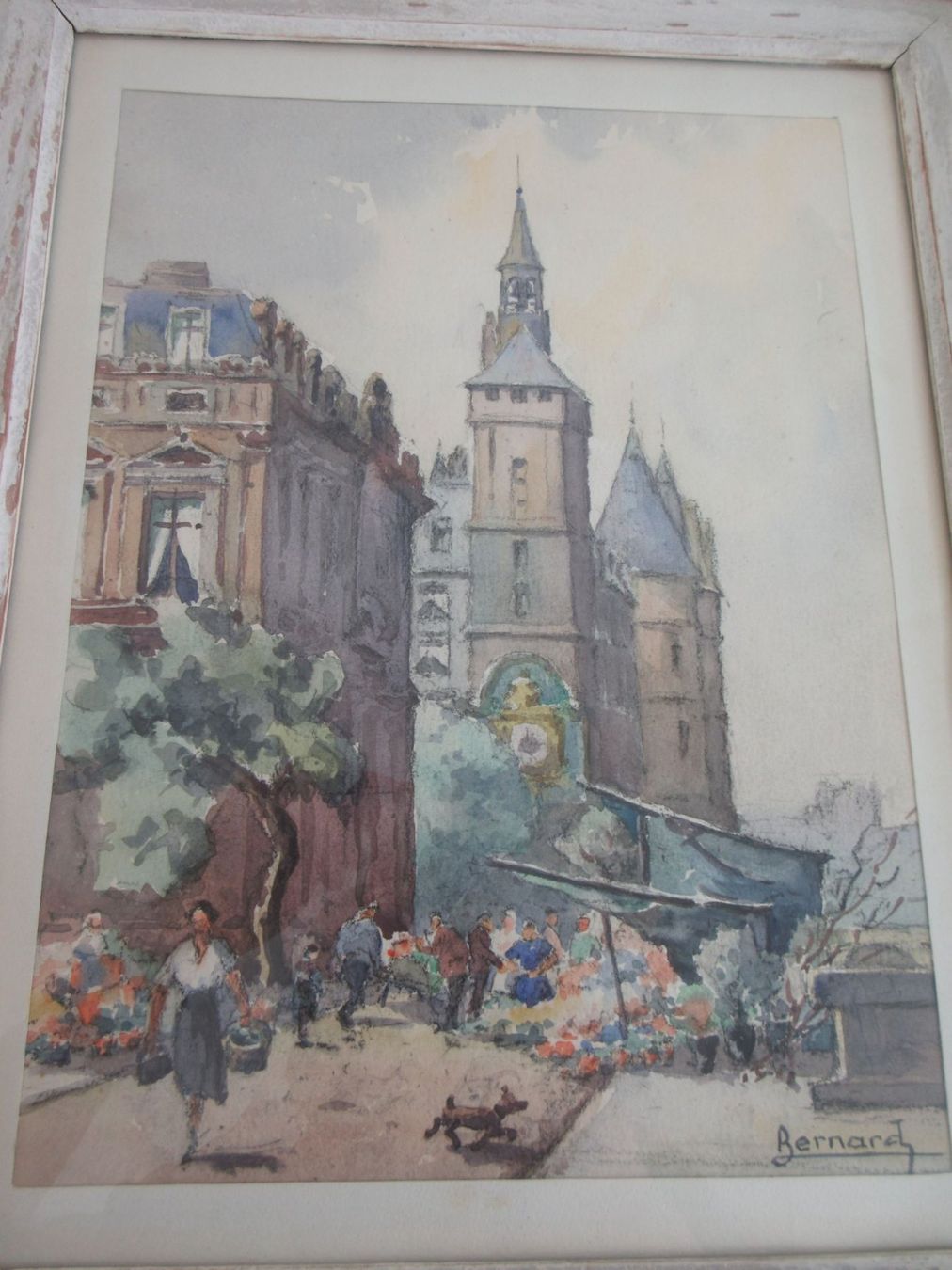 Dipinti: Paris, Marché aux Fleurs, Aquarell hinter Glas – Usato da Binningen venduto da tempipassati 2