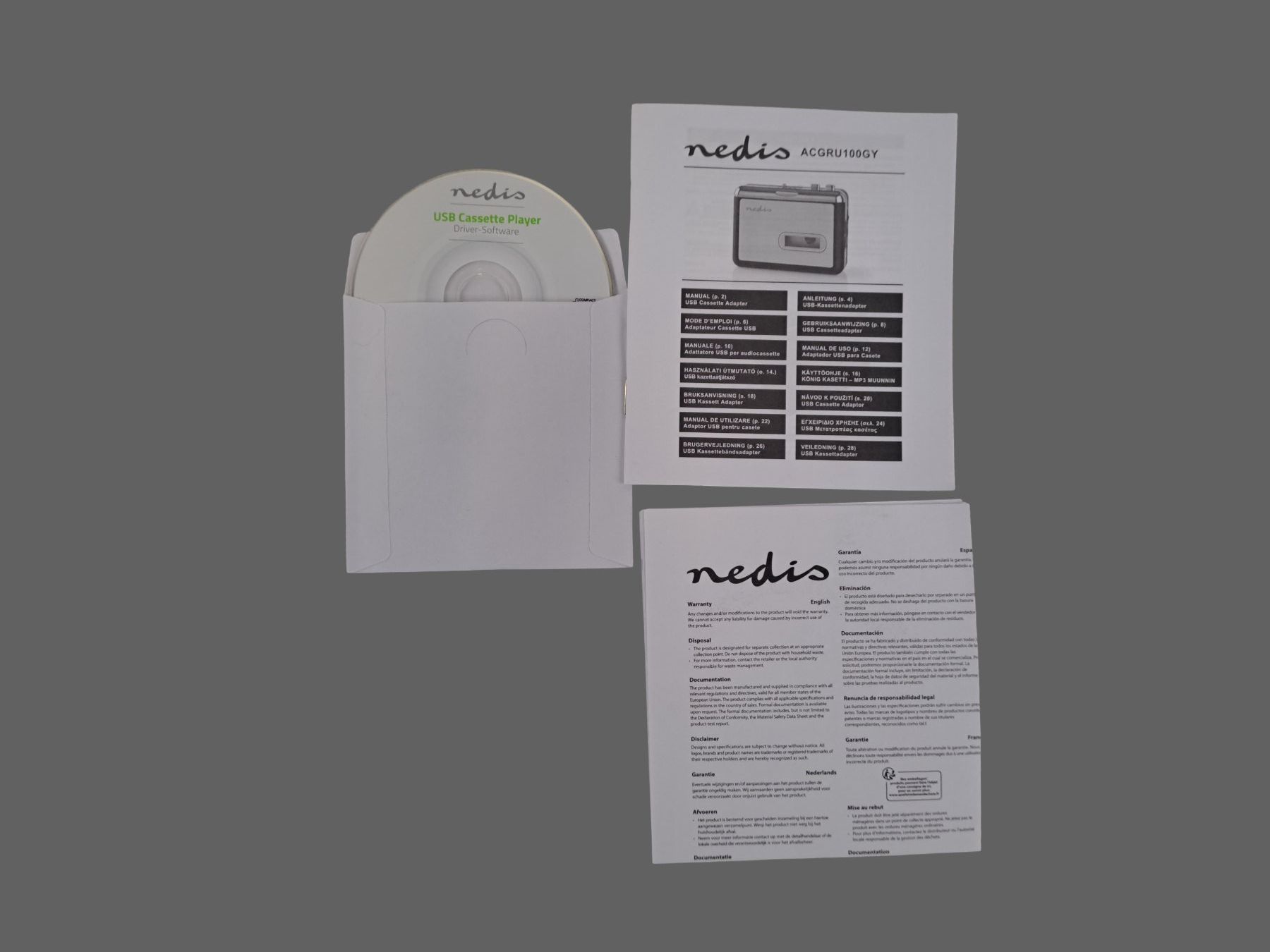 Lettore multimediale portatile: NEDIS USB Cassette Player Typ ACGRU100GY – Nuovo (secondo la descrizione) da Männedorf venduto da Restwert_Maennedorf 5