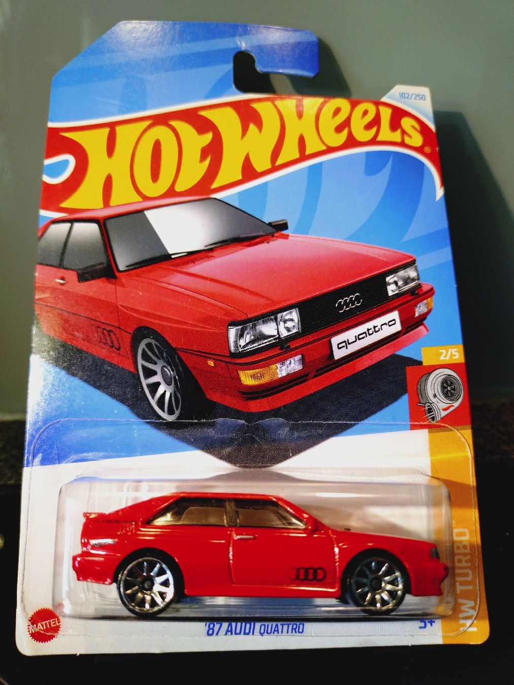 Hot Wheels Modellini d'auto: Hot Wheels '87 Audi Quattro Long Card – Nuovo e nell'imballaggio originale da Zürich venduto da DiecastDude