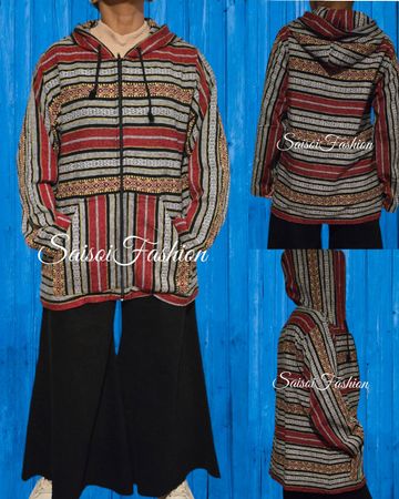 Herbst Hippie Ethno,Hoodie Jacke  Mantel Gr.S100%Baumwolle