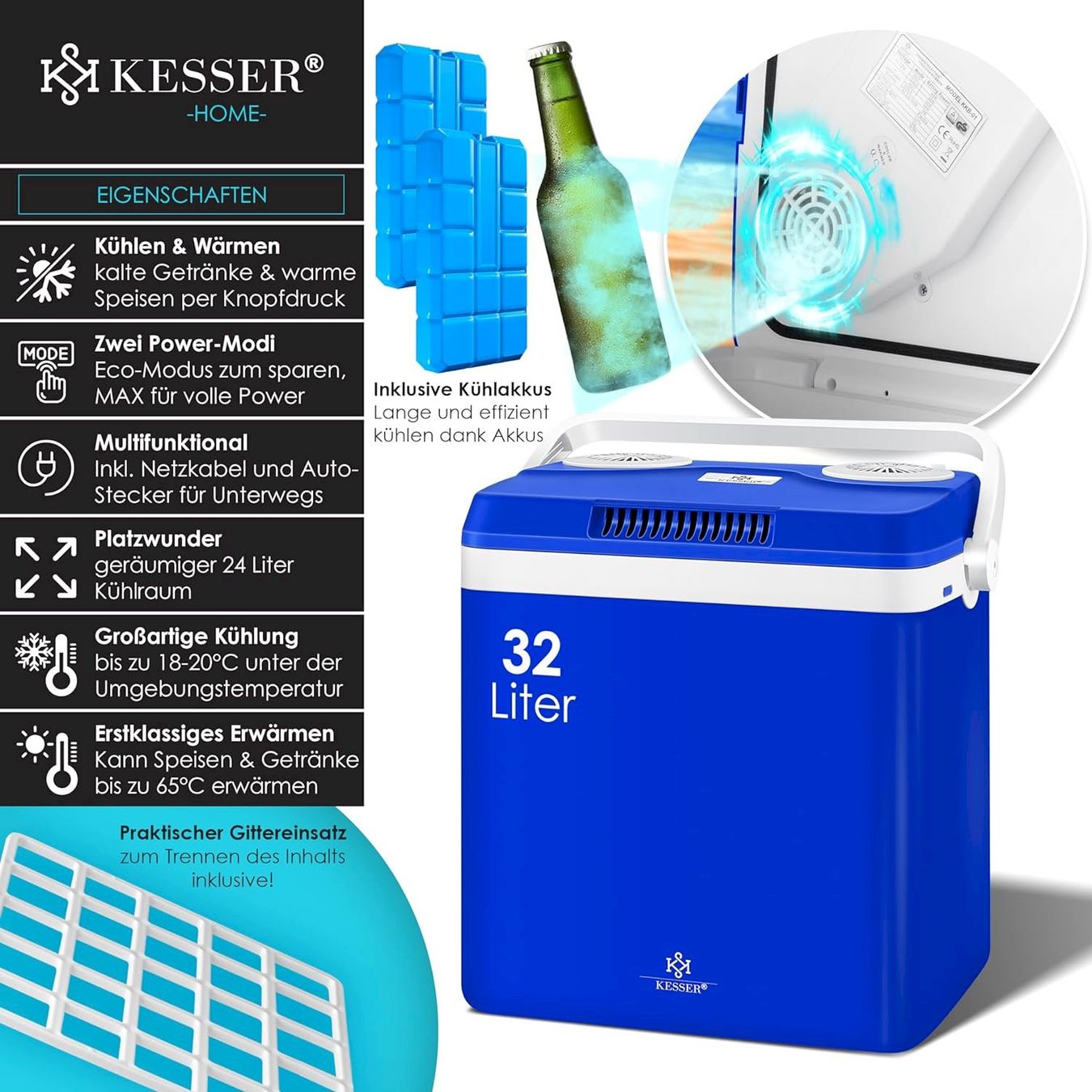 Mobicool Kühlschränke & Kühlen: KESSER 32L Kühlbox Blau – Neu und originalverpackt aus Bottighofen von zaap 1
