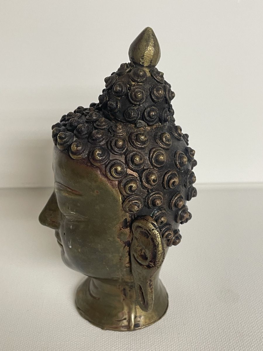 Statuette: Buddha Kopf Messing  oder Bronze antik asiatisch guter Zusta – Usato da Dulliken venduto da Emys_1 1