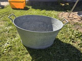 Grosser Zinkkübel / Zinkwanne – wasserdicht – 58 cm