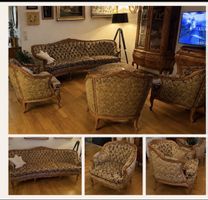 Antike Sitzgarnitur im Chippendale-Stil – Sofa + 3 Sessel