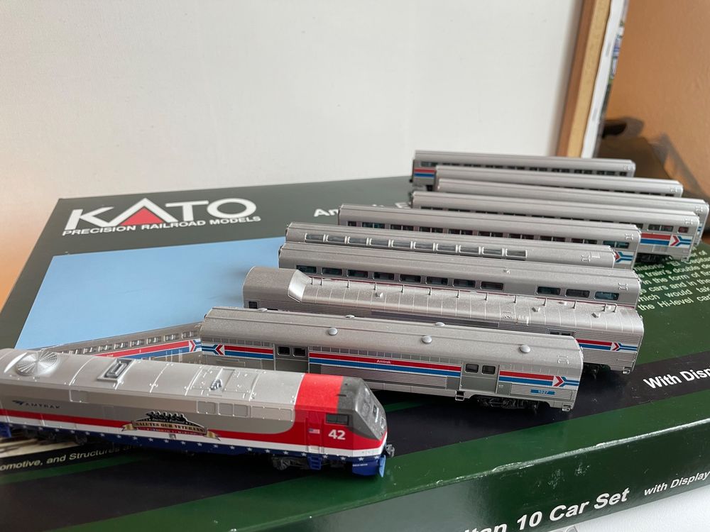 Voie N - Kato Set Voitures de Tourisme Amtrak Rainbow 8 Wagen