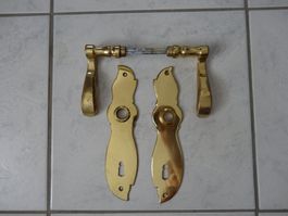 ältere Messing Drückergarnitür