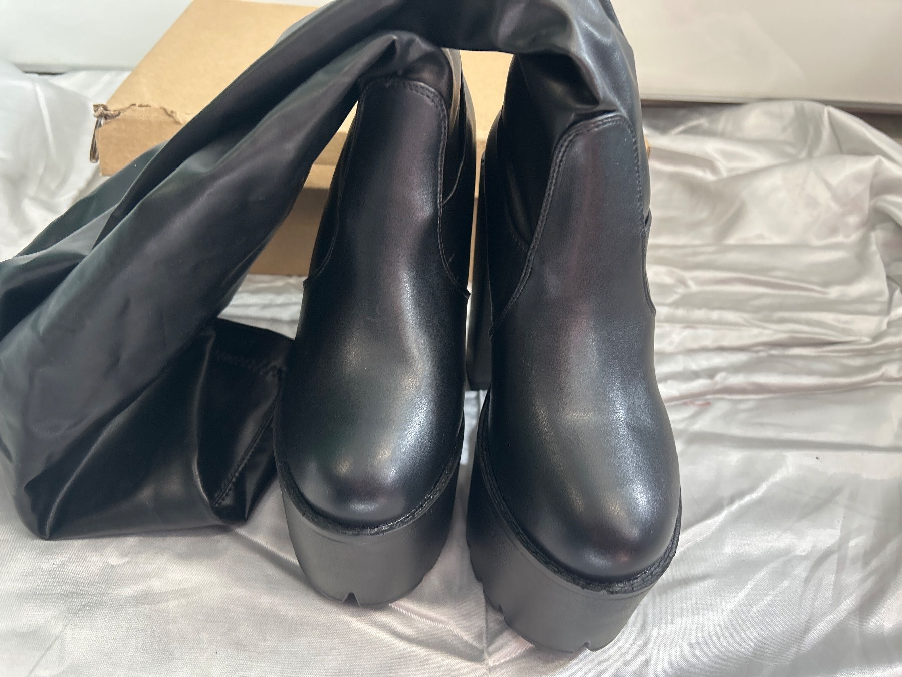 Damenschuhe: Platform Plateau Stiefel Overknee Schwarz Gr 38 Neu – Neu und originalverpackt aus Regensdorf von Spyke55 3